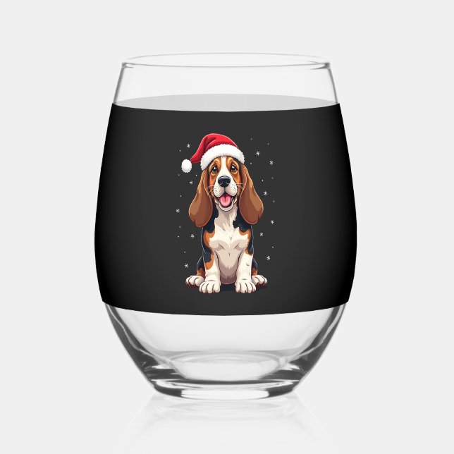 Vaso De Vino Basset Hound Christmas Tank Top (Anverso)