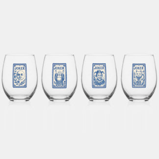 Vaso De Vino Beautiful Mahjong Joker Wine Glasses