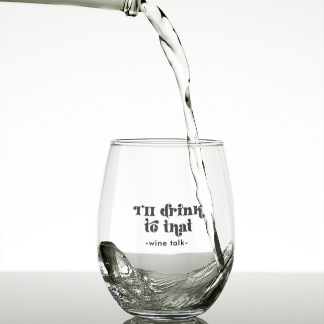 Vaso De Vino Beberé ese-Wine Talk Black Retro Textos (Subido por el creador)