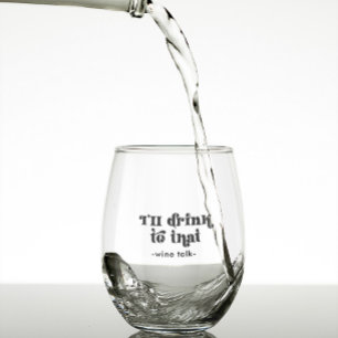 Vaso De Vino Beberé ese-Wine Talk Black Retro Textos