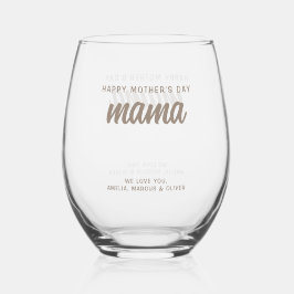 Vaso De Vino Beige moderno: Mamá llama al Día de la Madre