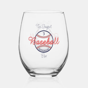 Vaso De Vino Béisbol Deportes Vino sin Stemless Drinkware