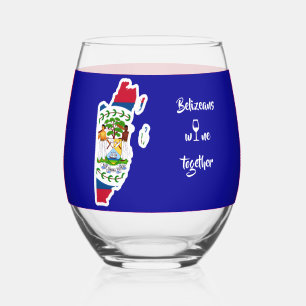 Vaso De Vino Beliceños beben vino juntos azul