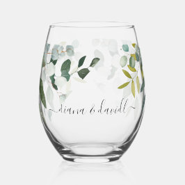 Vaso De Vino BELLEZA DE PRIMAVERA Boda DE VERDURAS BOTÁNICAS