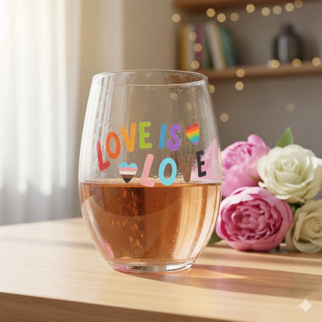 Vaso De Vino Bello Sencillo Amor Mínimo Es Orgullo Amor (Subido por el creador)