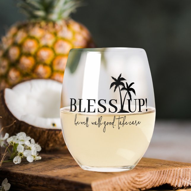 Vaso De Vino ¡Bendiciones! Tema jamaiquino Cristal de vino sin  (Subido por el creador)