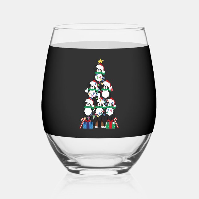 Vaso De Vino Bernese Mt Dog Puppy Christmas Tree Classic T-Shir (Anverso)