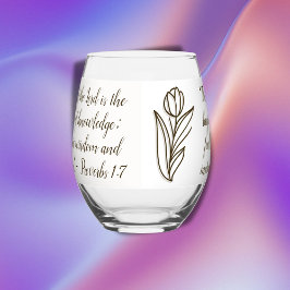 Vaso De Vino Biblia Verse simple Marrón botánico y blanco |