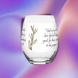 Vaso De Vino Biblia Verse simple Marrón botánico y blanco |