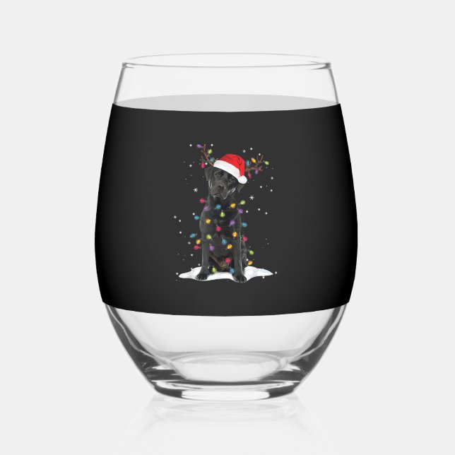 Vaso De Vino Black Labrador Xmas Dog Christmas Tree Light Class (Anverso)