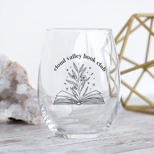 Vaso De Vino Blooming Floral Book Club