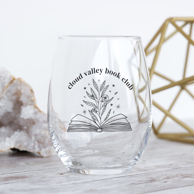 Vaso De Vino Blooming Floral Book Club (Subido por el creador)