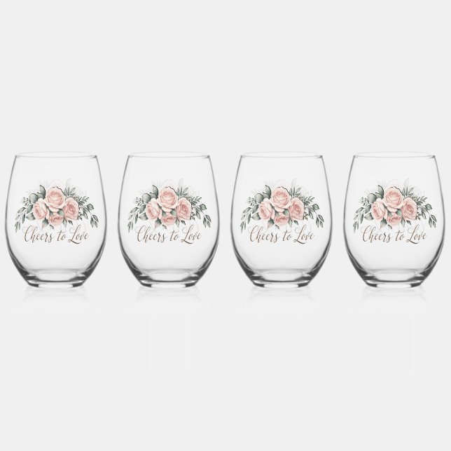 Vaso De Vino Blush Rose “Cheers to Love” (Anverso)