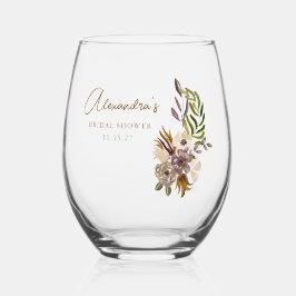 Vaso De Vino Boda boho rústica naturaleza botánica personalizad