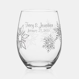 Vaso De Vino Boda Copo de Nieve Diamante Claro