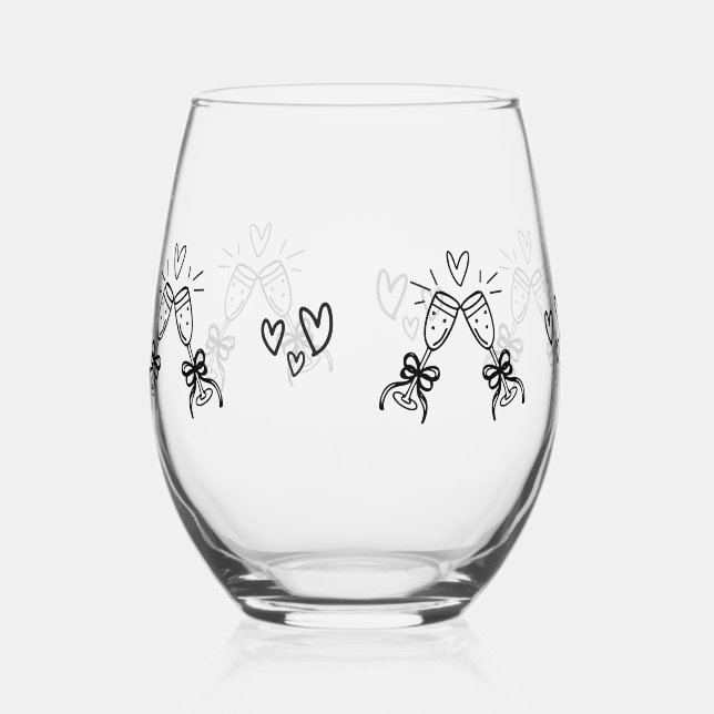 Vaso De Vino Boda De Agitación De Saludos (Anverso)