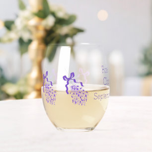 Vaso De Vino Boda de diseño de lavanda