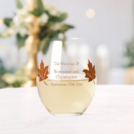 Vaso De Vino Boda de diseño de otoño