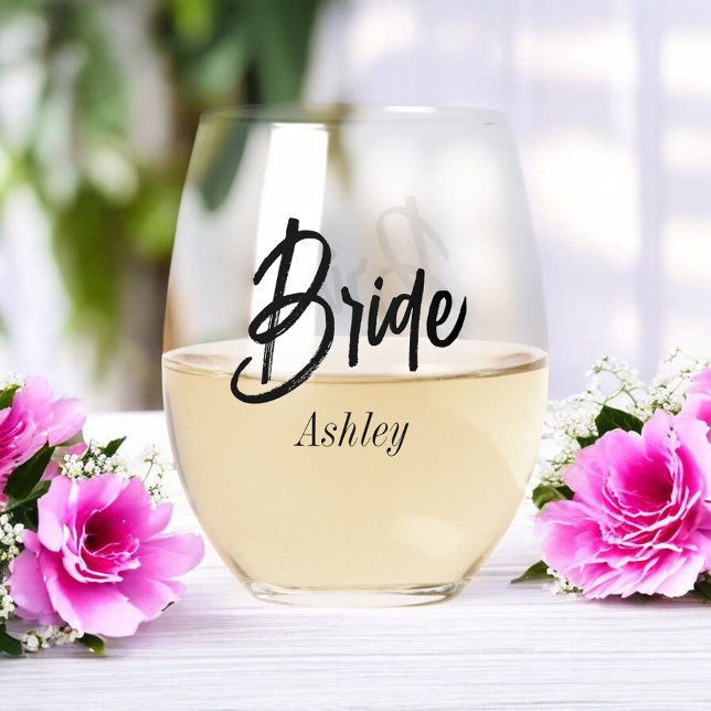 Vaso De Vino Boda de escritura blanca de novia (Subido por el creador)