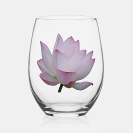 Vaso De Vino boda de flores de loto rosa suave
