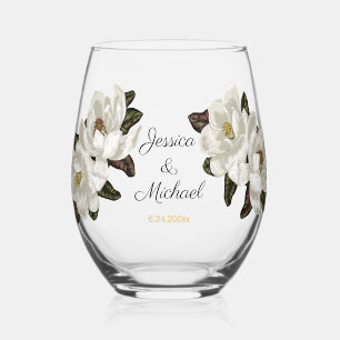 Vaso De Vino Boda de flores de Magnolia