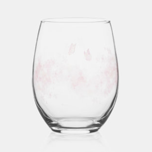 Vaso De Vino Boda de flores florales de mariposa rosada moderna