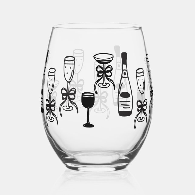 Vaso De Vino Boda de gafas de champán (Anverso)