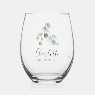 Vaso De Vino Boda de guión Eucalyptus