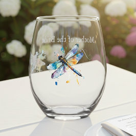 Vaso De Vino Boda de la libélula, personalizado