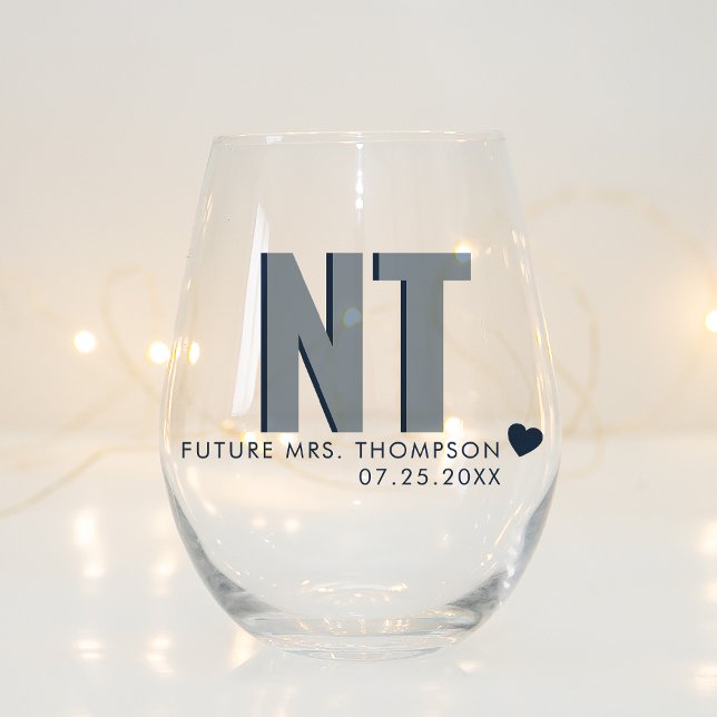 Vaso De Vino Boda de monograma de sombra de moda sin acero pers (Subido por el creador)
