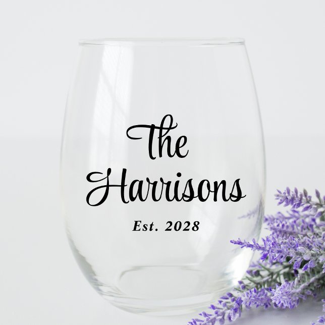 Vaso De Vino Boda de monograma elegante (Subido por el creador)