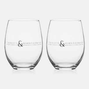 Vaso De Vino Boda de nombre de pareja de moda