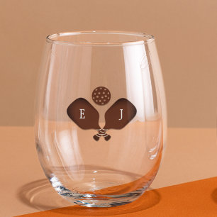 Vaso De Vino Boda de pickleball elegante