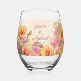 Vaso De Vino Boda de primavera floral de Cottagecore