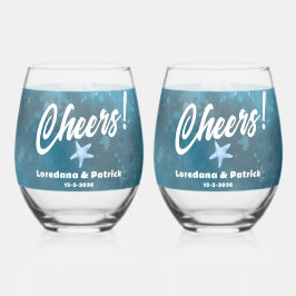 Vaso De Vino Boda Deep Blue Sea