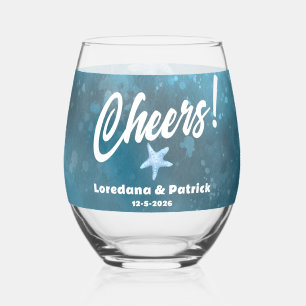 Vaso De Vino Boda Deep Blue Sea