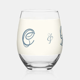 Vaso De Vino Boda floral azul amarillo blanda amarillo de mante
