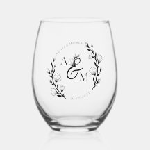 Boda Floral Rústica Boho Iniciales Monogramadas