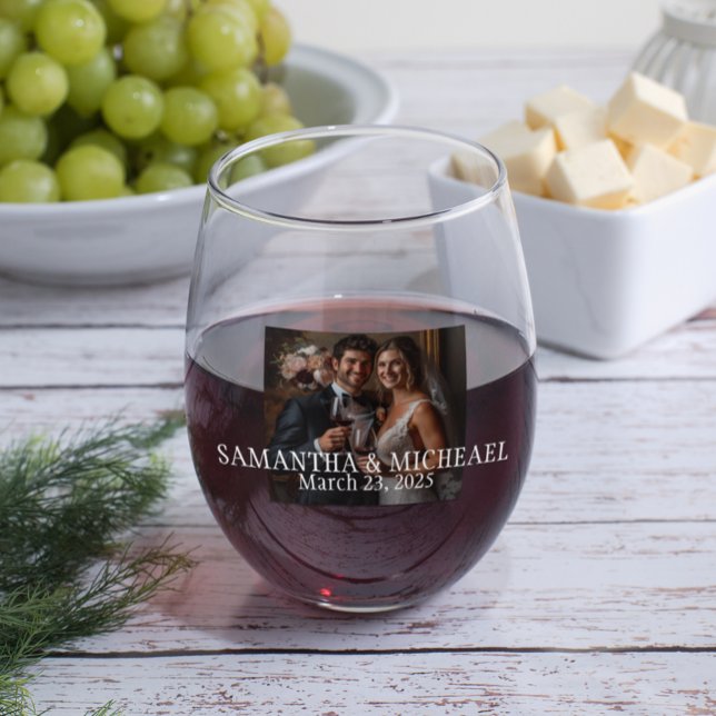 Vaso De Vino Boda fotográfico personalizado Gift Bride Groom (Subido por el creador)