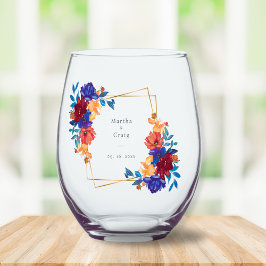 Vaso De Vino Boda mexicano moderno de flores de Fiesta
