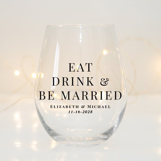 Vaso De Vino Boda Moderna Come Bebe y Cásate (Subido por el creador)