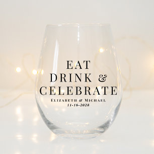 Vaso De Vino Boda moderna comer beber celebrar