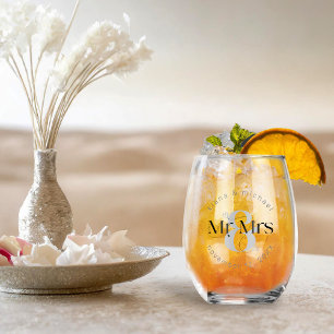 Vaso De Vino Boda moderno decorativo Sr. y Sra. ID887