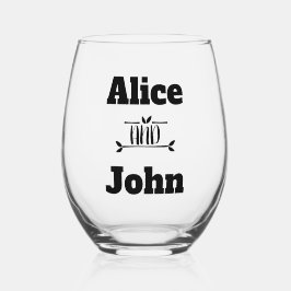 Vaso De Vino Boda Pareja Novia y Groom Negro