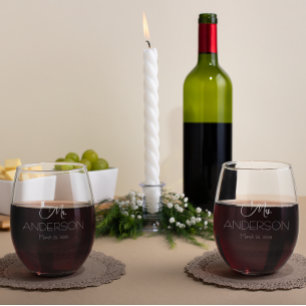 Vaso De Vino Boda personalizada Bride Groom Favor mr mrs