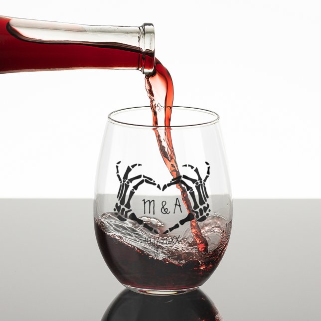Vaso De Vino Boda personalizado de las manos del esqueleto de l (Subido por el creador)