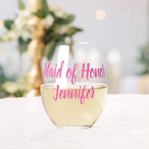 Vaso De Vino Boda rosa de la dama de honor