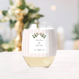 Vaso De Vino Boda rosa suave romántico