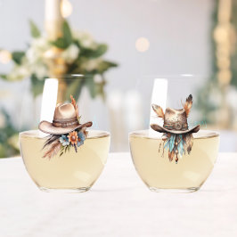 Vaso De Vino Boho Cowgirl Social Club Stemless Wine Glass