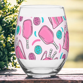 Vaso De Vino Bolas y remo de bolas rosadas